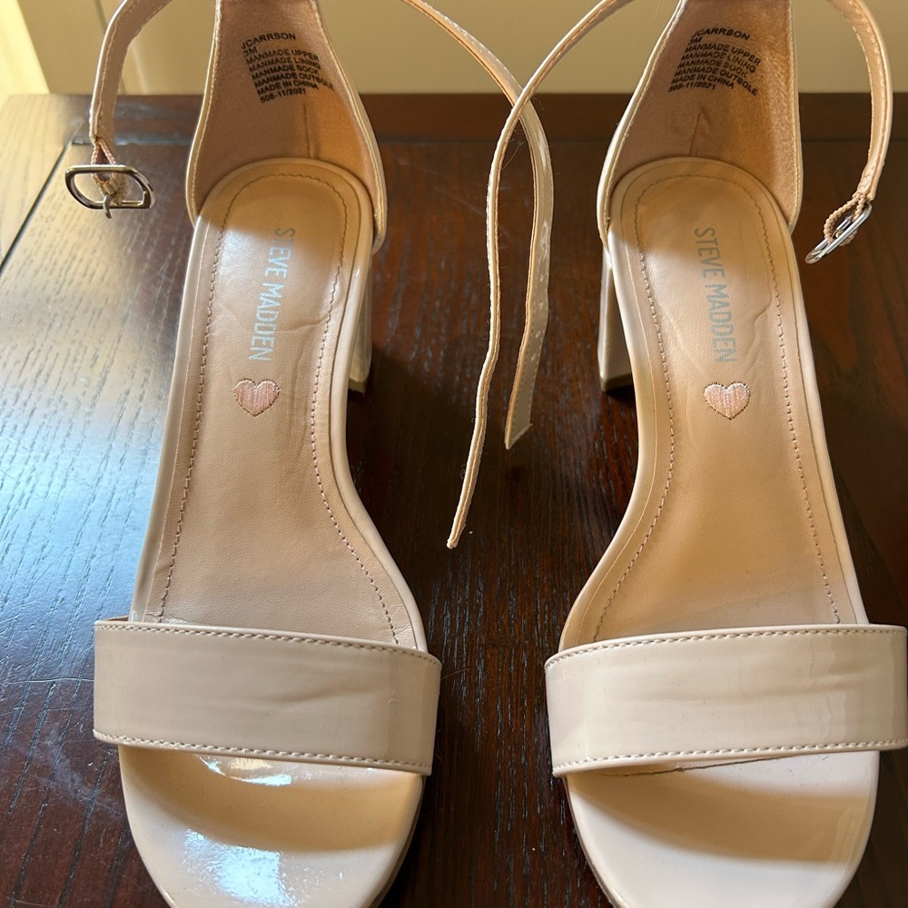 Big Girls Patent Open Toe Dress Shoes, Blush/Nude, Size 3